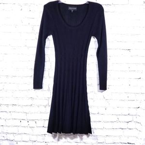 Connected Apparel black knit flare dress